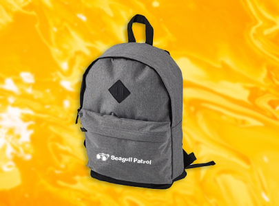 Custom imprinted Classic Heathered Backpack for Los Angeles, CA with a local business logo